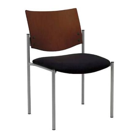 Kfi KFI Armless Guest Chair  -  Chocolate Wood Back, Black Fabric Seat 1310SL-SP20-2902
